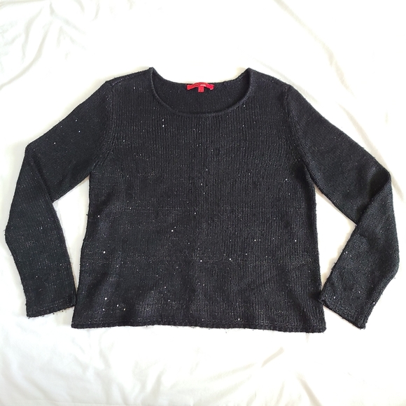 FUC Narciso Rodriguez Design Nation Black Sequined Knit Long Sleeve Sweater, L - Picture 4 of 15